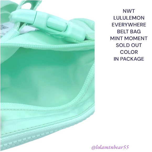 HTF/SOLD OUT MINT MOMENT COLOR NWT LULULEMON EVERYWHERE BELT BAG WATER REPELLENT - Picture 3 of 14